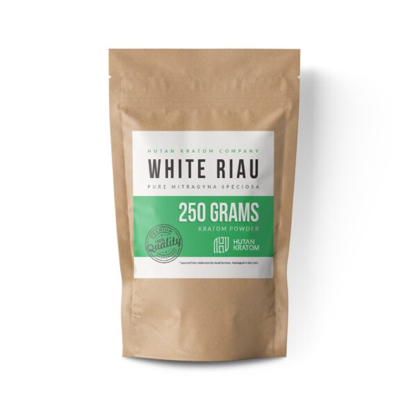 White Riau Kratom Powder Packaging (FRONT)